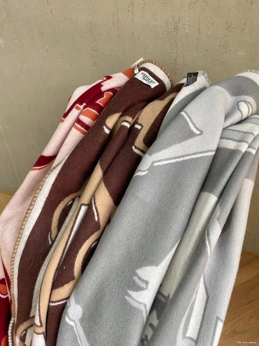 HERMES BLANKET TATERSALE WOOL THROW 0804